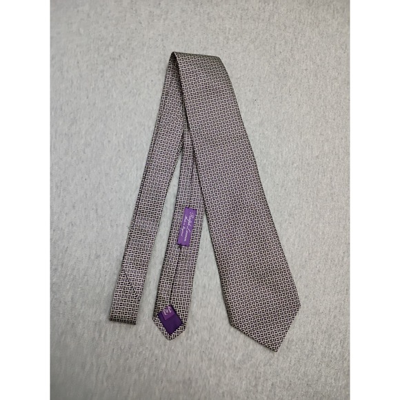 Ralph Lauren Purple Label Other - Ralph Lauren Purple Label Silk Tie Geometric Basketweave Made in England Purple